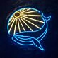 Whale Sunrise Sunset Neon Sign