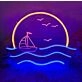Sun Wave Seagull Sunset Sunrise Neon Sign