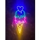 Dripping Ice Cream With Heart Neon Sign