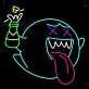 Champagne Mario Boo Neon Sign