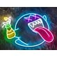 Champagne Mario Boo Neon Sign