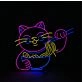 Cat Eating Noodles Neon Sign