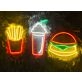 Burger Potato Chips Drink Fast Food V1 Neon Sign