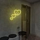 3 Hearts Smile Face Neon Sign