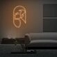 Womans Side Face Line Neon sign