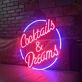 Customize Cocktails & Dreams – Led Neon Sign