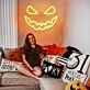 Halloween Elements Spooky Pumpkin Face Neon Signs