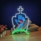 Gravestone Zombie Hand Neon Sign