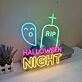 RIP Ghost Halloween Night Neon Sign