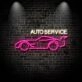 Auto Service With Car Neon Sign