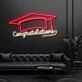 Congratulations With Graduation Hat Neon Sign