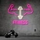 Fitness With Workout Drawing Neon Sign
