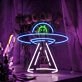 Spaceship With Alien Neon Sign