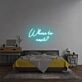 Where to next?' neon sign