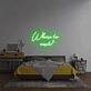 Where to next?' neon sign