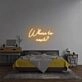 Where to next?' neon sign