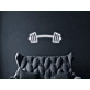 Barbell Neon Sign Hung On The Wall Of A Room