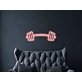 Barbell Neon Sign Hung On The Wall Of A Room