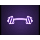 Barbell Neon Sign Hung On The Wall Of A Room