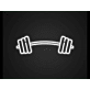 Barbell Neon Sign Hung On The Wall Of A Room