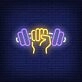 Hand Holding Barbell Neon Sign