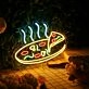 Led Pizza Neon Sign Hung On The Wall Background