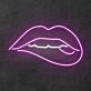 'Lips Bite' Neon Sign