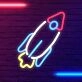 Neon Rocket Signs Wall Decor For Gaming Bedroom Boys Birthday Gift