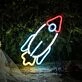 Neon Rocket Signs Wall Decor For Gaming Bedroom Boys Birthday Gift