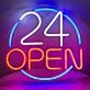 24 Hours Open Neon Sign