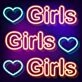 Girls Girls Girls Neon Sign Heart Neon Sign