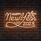 Happy New Year 2023 Fireworks Neon Sign