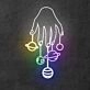 Cosmic Hand' neon sign