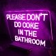 Please Don'T Do Coke In The Bathroom Neon Sign