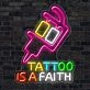 Tattoo LED Light Neon Sign with Remote Control for Business