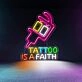 Tattoo LED Light Neon Sign with Remote Control for Business