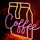 Coffee Milk Carton Neon Sign