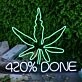 Green Leaves 420Done Neon Sign