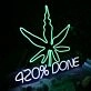 Green Leaves 420Done Neon Sign