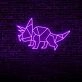 Triceratops Dinosaur LED Neon Sign