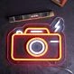Camera Flashing Neon Sign