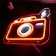 Camera Flashing Neon Sign