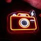Camera Flashing Neon Sign