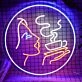 Lady Drinking Coffee Neon Sign