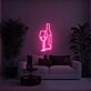 Wine Glass and Bottle Aesthetic LED Neon Sign
