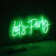 Lets Party Green Neon Sign