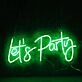 Lets Party Green Neon Sign
