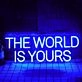 THE WORLD IS YOURS Blue Neon Sign
