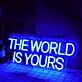 THE WORLD IS YOURS Blue Neon Sign