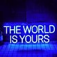 THE WORLD IS YOURS Blue Neon LED Sign